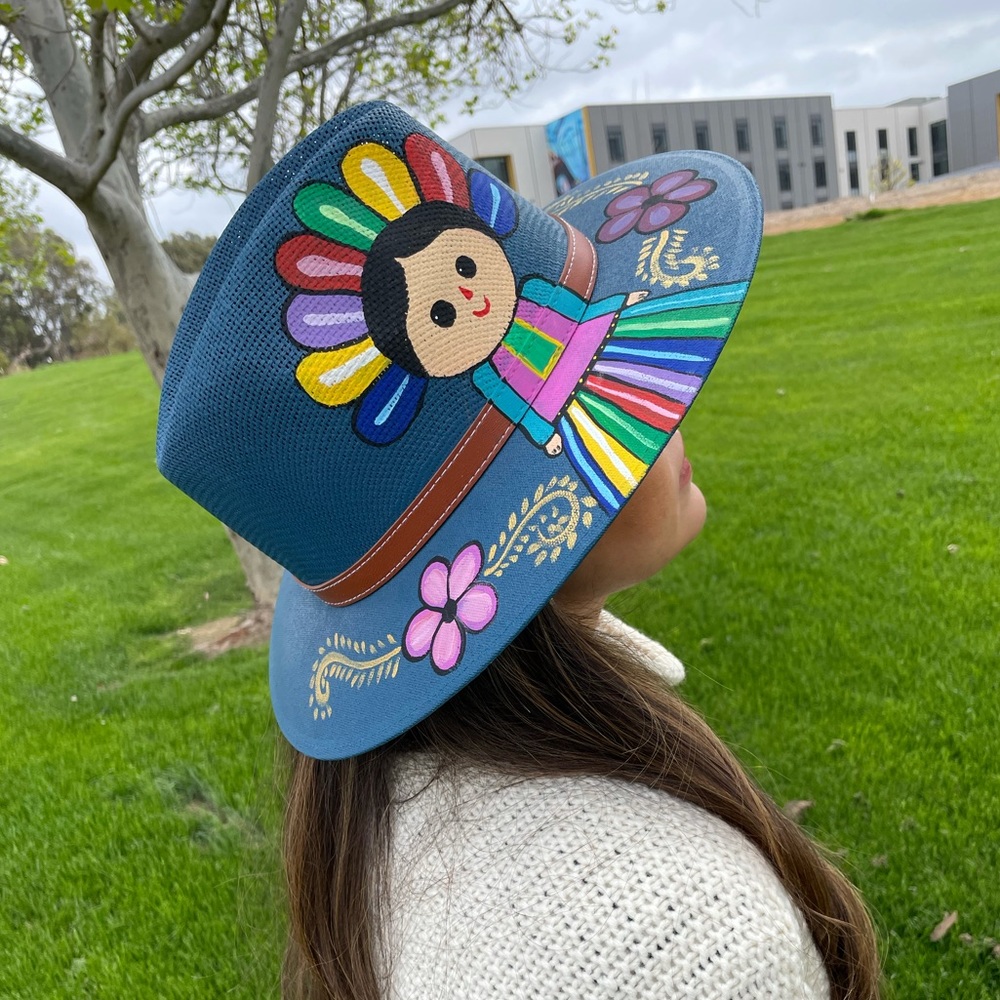 Mexican Artesanal Hand-painted Straw Hat